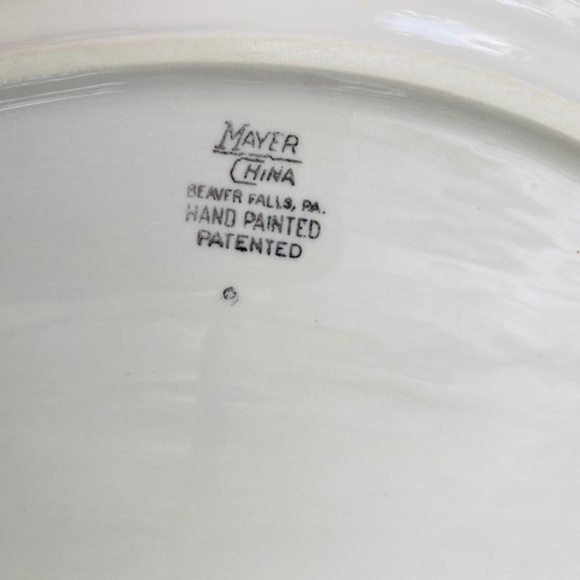 1954 MAYER CHINA Hand Painted & Patented Set of 2 Restaurant Ware Platters - Picture 7 of 9